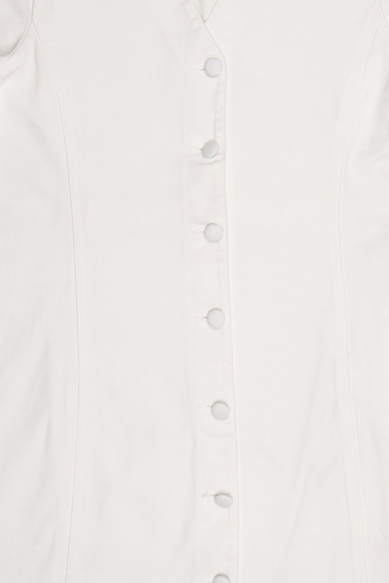 Threadbare Women Solid Mini Dress, White - Image 5