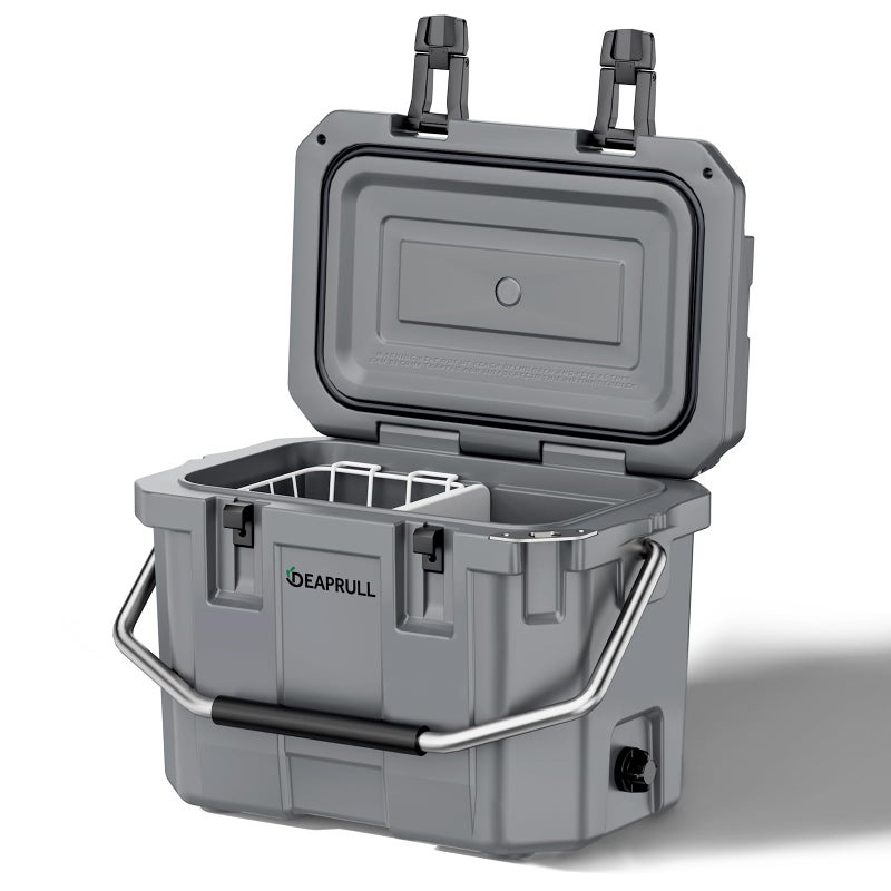 DEAPRULL 30 Quart Hard Cooler, Insulated Ice Chest Box Holds Ice for More Days, Portable Cooler with Handle, Cup Holders, Double Latches for Camping, Drink, Beverage, Beach, Picnic, Fishing, Boat, Barbecue - Image 1