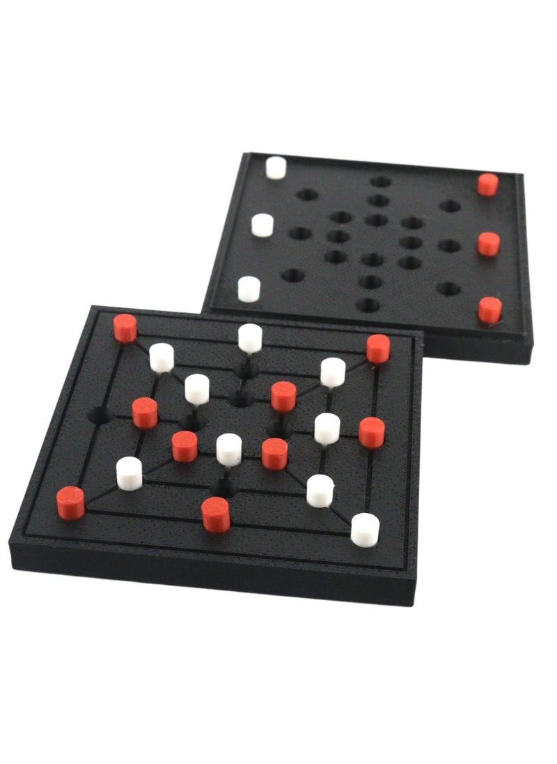 3D Brothers Twelve Men's Morris Popular Classic Strategy Game for Parent-Child Interactive Play, Tactics, Challenge, and Educational Fun. Ancient historical games.  - Image 2