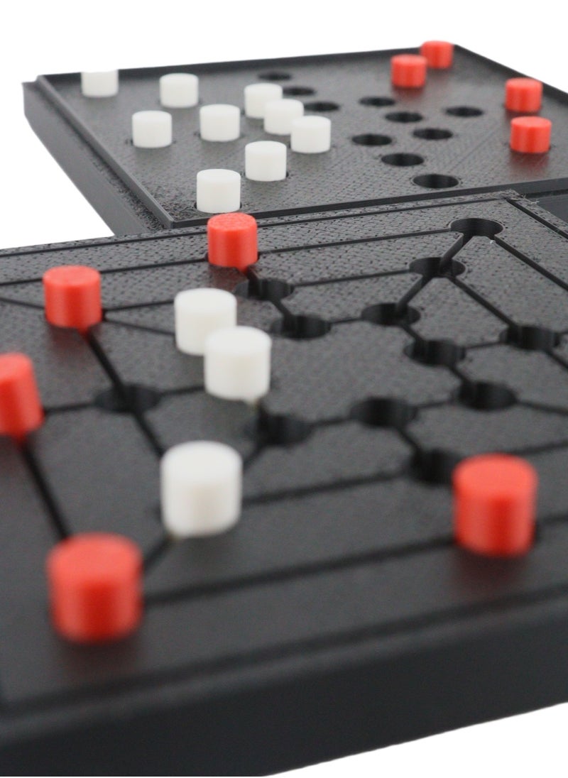 3D Brothers Twelve Men's Morris Popular Classic Strategy Game for Parent-Child Interactive Play, Tactics, Challenge, and Educational Fun. Ancient historical games.  - Image 3