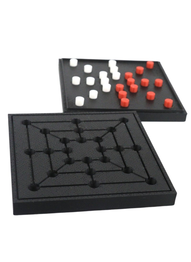 3D Brothers - Twelve Men's Morris Popular Classic Strategy Game for Parent-Child Interactive Play, Tactics, Challenge, and Educational Fun. Ancient historical games. - Image 1
