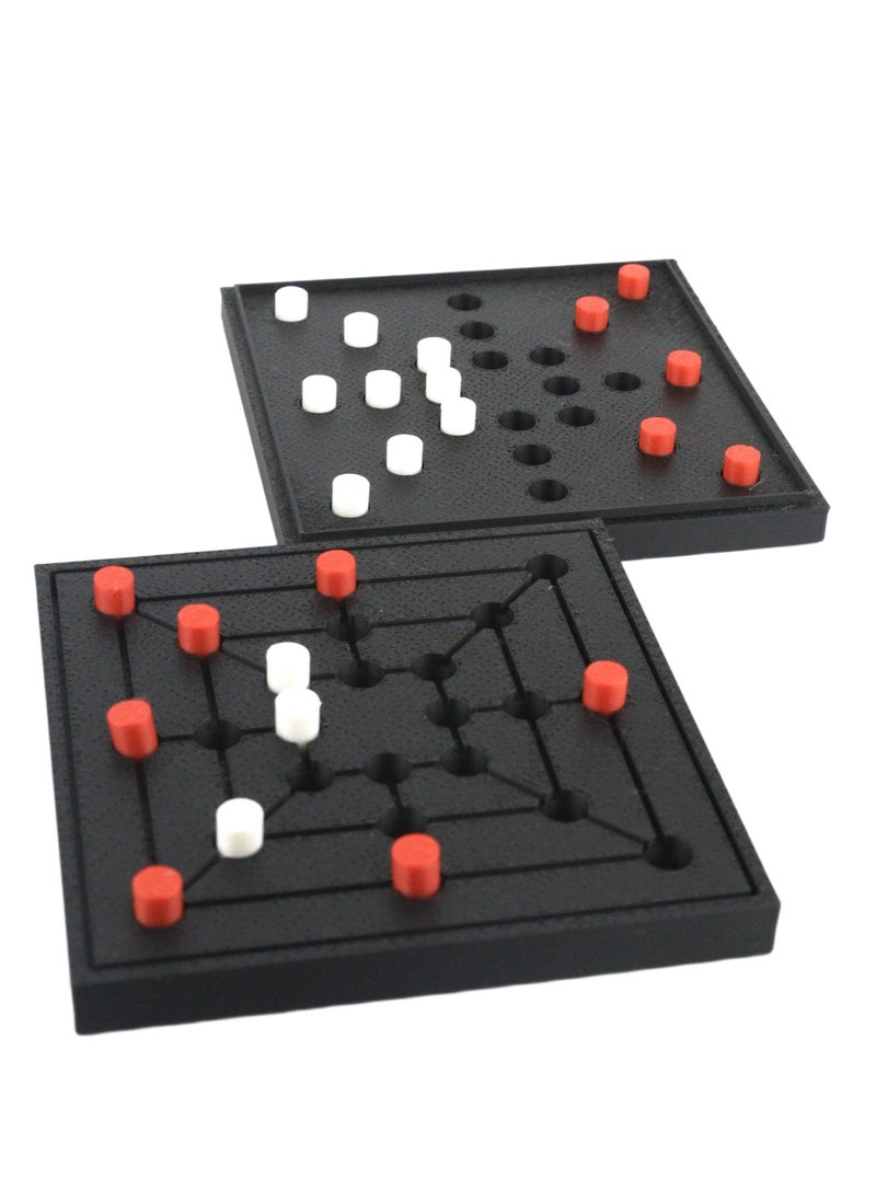 3D Brothers - Twelve Men's Morris Popular Classic Strategy Game for Parent-Child Interactive Play, Tactics, Challenge, and Educational Fun. Ancient historical games. - Image 1