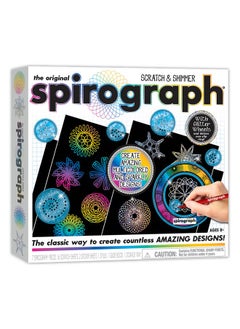Spirograph Spirograph Scratch & Shimmer - Arts and Crafts, Kids Toys, Art Supplies, Craft Supplies, Drawing Kit, Spiral Art, Classic Gear Design Kit, Magic Scratch Paper, Pen, Design Sheet Included, Ages 8+  - Image 1