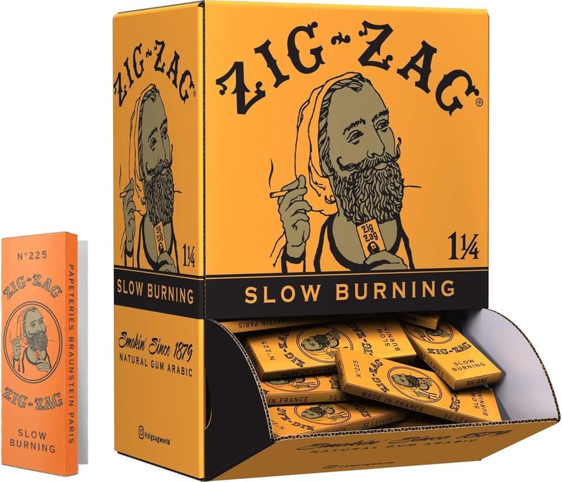 Zigzag Rolling Papers French Orange 1 1/4 Size - 48 Booklets (32 Sheets Each) - Rolling Papers Carton - Image 1