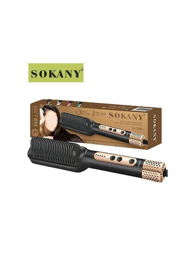 sokany Hair straightening brush - Sokany 1080F heat comb, SK-1008, black, ceramic, 45W - Image 3