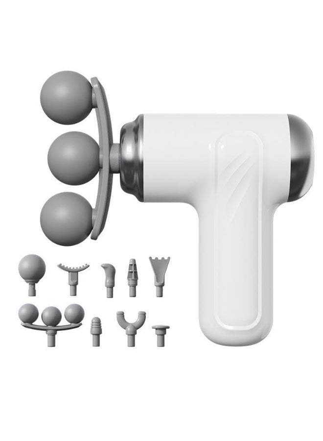 مسدس تدليك الجسم بثلاثة رؤوس لتخفيف الضغط العميق، مناسب للتمارين الرياضية وعلاج عضلات الجسم، كما يُستخدم لتدليك القدمين والرقبة والجسم. أداة تدليك الجسم لتنحيف الأنسجة الضامة. - Image 1