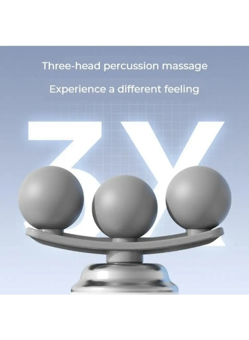 مسدس تدليك الجسم بثلاثة رؤوس لتخفيف الضغط العميق، مناسب للتمارين الرياضية وعلاج عضلات الجسم، كما يُستخدم لتدليك القدمين والرقبة والجسم. أداة تدليك الجسم لتنحيف الأنسجة الضامة. - Image 3