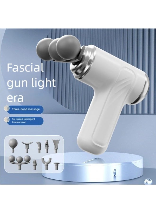 مسدس تدليك الجسم بثلاثة رؤوس لتخفيف الضغط العميق، مناسب للتمارين الرياضية وعلاج عضلات الجسم، كما يُستخدم لتدليك القدمين والرقبة والجسم. أداة تدليك الجسم لتنحيف الأنسجة الضامة. - Image 2