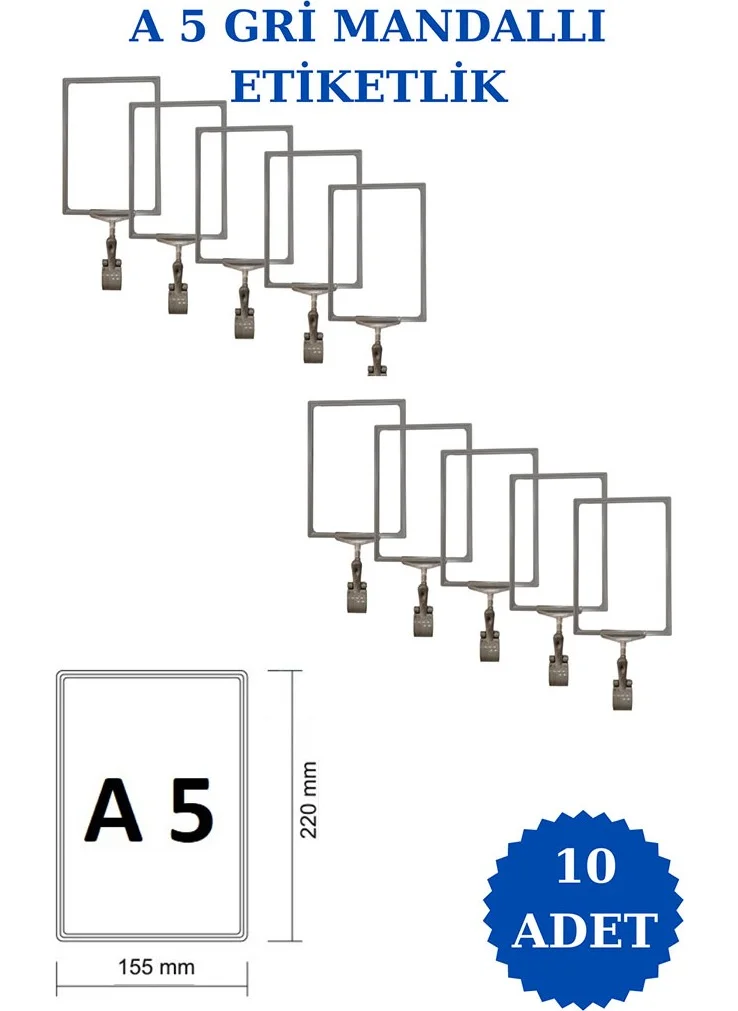 İstanbul Manken Istanbul Model 10 Pieces A5 Latch Shelf Tag Basket Tag Framed Label Holder Donkey Hanger Tag