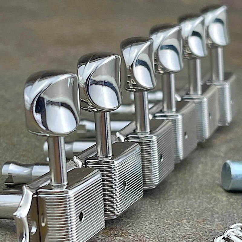 Gotoh Vintage Oval Knob Tuners Nickel (6-in-a-line) - Image 4