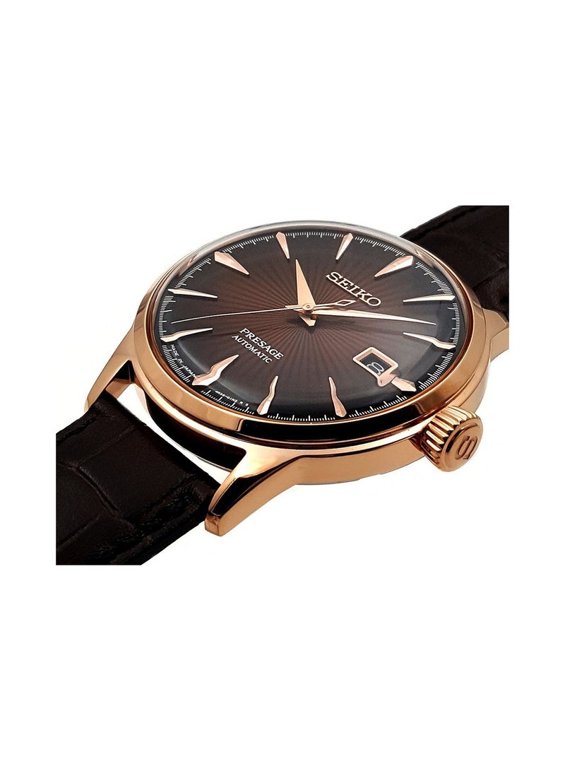 Seiko Seiko Presage Cocktail Automatic Brown Dial Leather Strap Mens Watch SRPB46J1 - Image 3