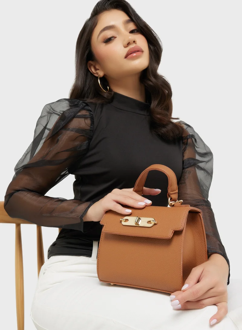 ELLA Womens Satchel With Buckle
