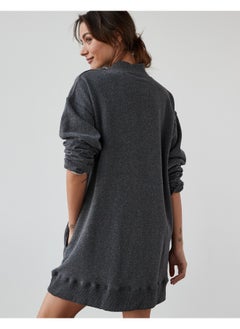 American Eagle Oversized Fleece Mock Neck City Graphic Mini Dress  - Image 2