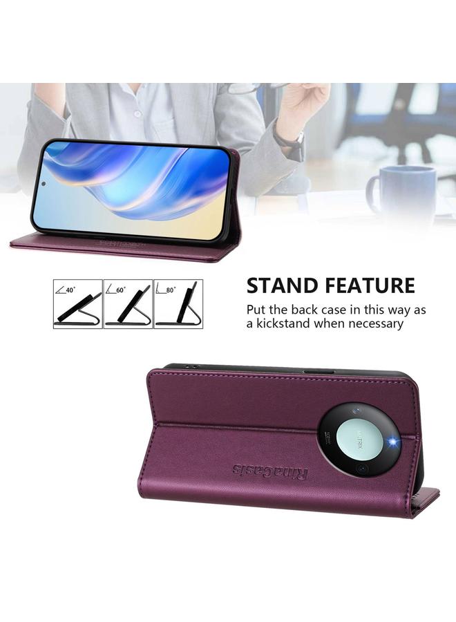 S-TOP Case For Honor X60 / X9c Smart RC01 Dual-Folded Magnetic Suction RFID Leather Phone Case - Image 4