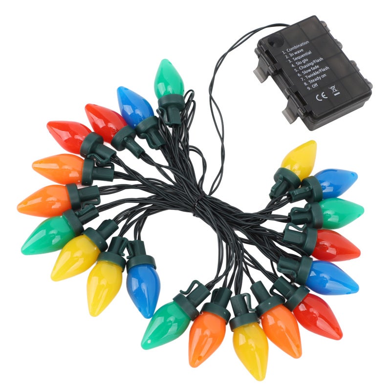 أضواء LED C9: 16.4 قدم 20 شكل فراولة ملونة RGB - ضواء مزروع بالتحكم عن بعد مقاوم للماء IP44 وفير للطاقة لزينة الحفلات العطلية الداخلية والخارجية - Image 2