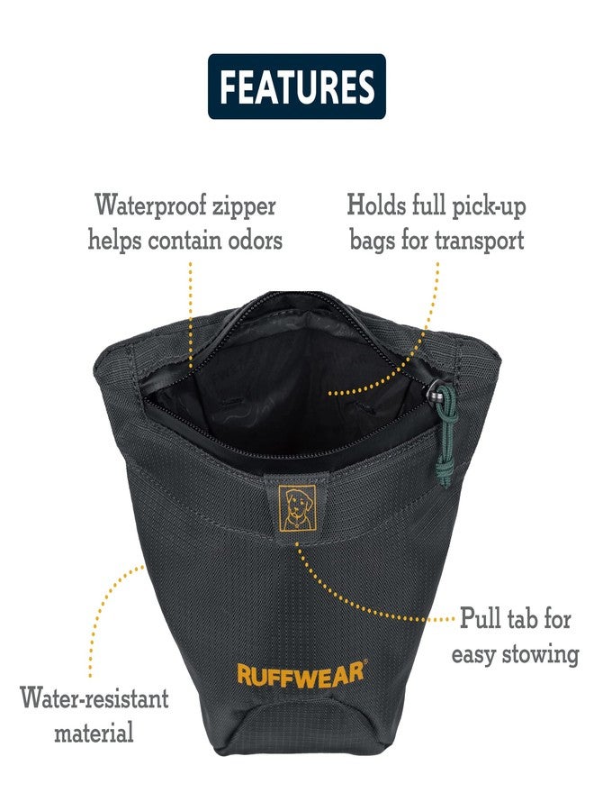 Ruffwear, Pack Out Dog Poop Bag Holder, Hands-Free Waste Dispenser with Belt & Leash Clip, Durable Odor-Proof Doggie Pouch for Trail Walks, Easy-Clean Design, Basalt Gray, Medium - Image 2