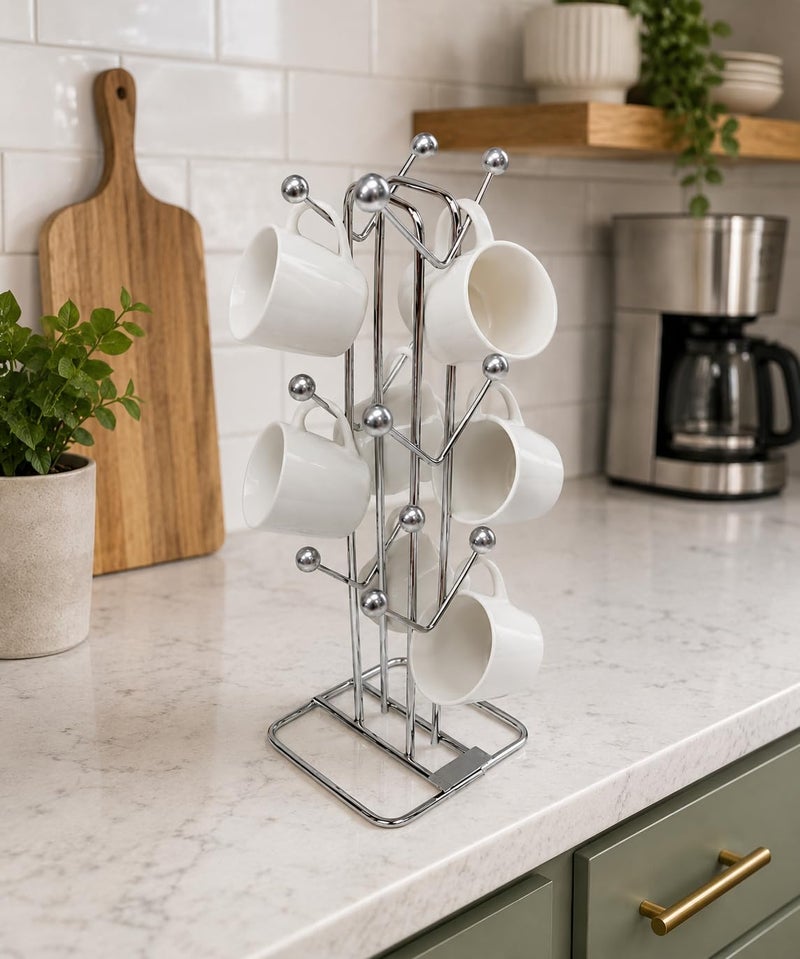 Zepdos Stainless Steel Square organiser for Kitchen with Cup holder, Thali Rack, Dish Rack, Thali rack for Kitchen, Dish Stand with Lid Holder, 9 Plate Stand (Pack of 2) - Image 5