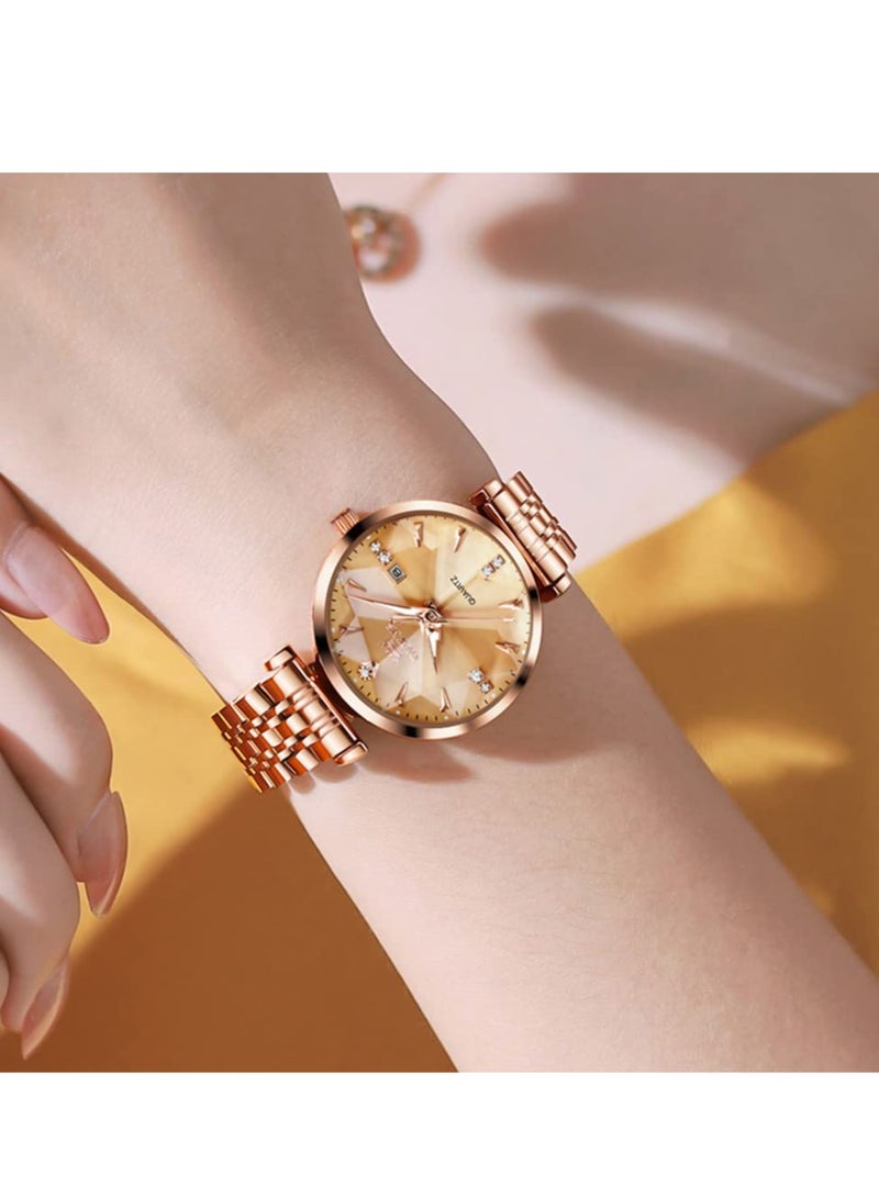 OLEVS Watches for Women Stainless Steel Quartz Water Resistant Analog Watch 5536 - Image 2