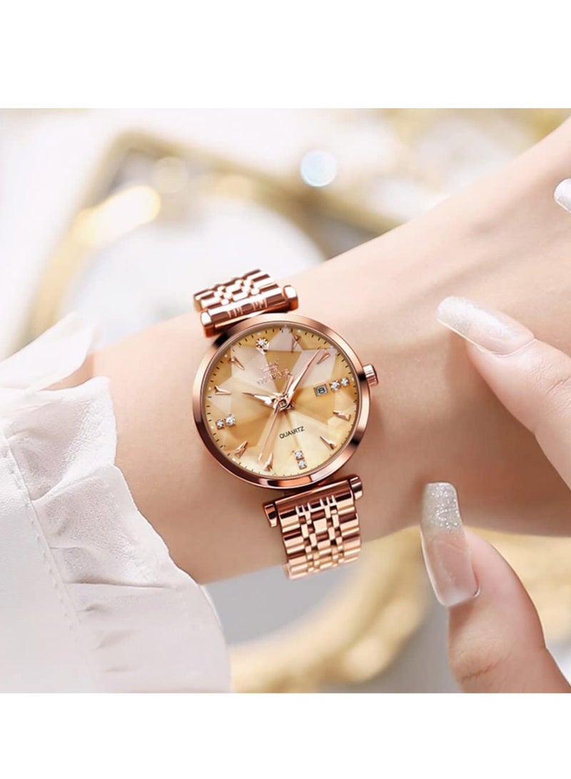 OLEVS Watches for Women Stainless Steel Quartz Water Resistant Analog Watch 5536 - Image 4