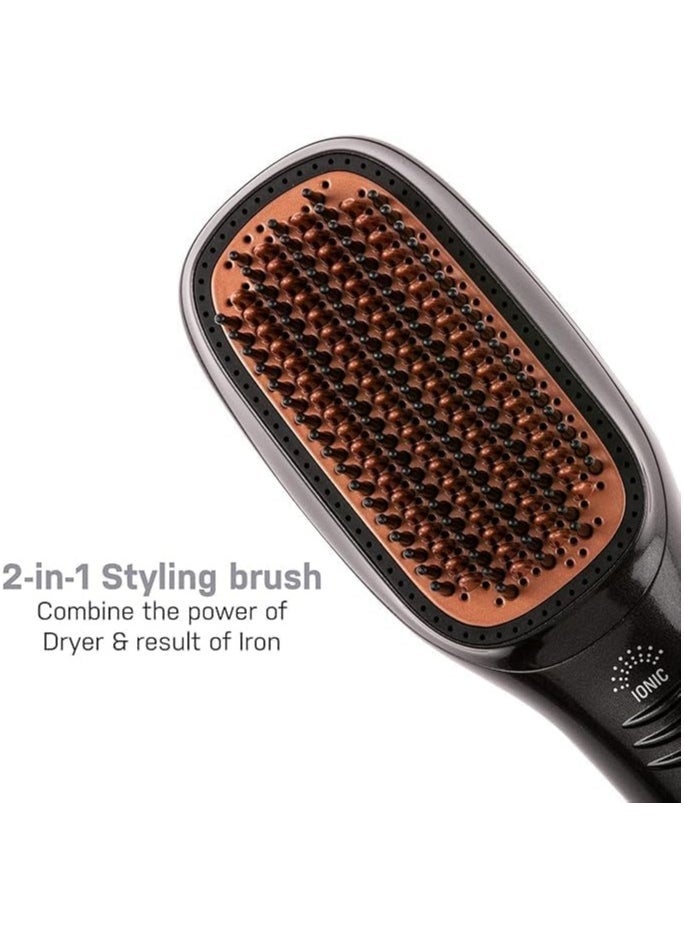 JOY CARE JOY PROFESSIONAL 2-in-1 Heated Styling Brush – Multi-Function Hair Straightener and Curler with Advanced Heating Technology | Fast Heat-Up, Smooth Glide, Frizz Control | Ideal for All Hair Types – Lightweight & Ergonomic Design - Image 2