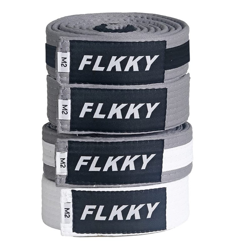 FLKKY BJJ Belt for Kids and AdultBrazilian Jiu Jitsu Belt with Sleeve Bar for Ranking Stripes IBJJF Competition Approved - Image 2