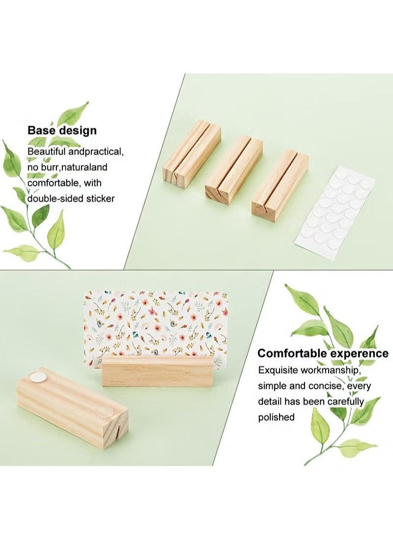 Generic 10 pcs Wood Place Card Holders Wood Name Card Holder Table Number Stands for Wedding Party Events Decoration Double Side Display Mini Blackboard  - Image 2