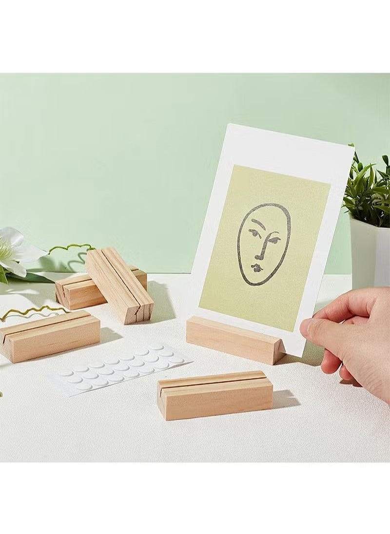 Generic 10 pcs Wood Place Card Holders Wood Name Card Holder Table Number Stands for Wedding Party Events Decoration Double Side Display Mini Blackboard  - Image 5