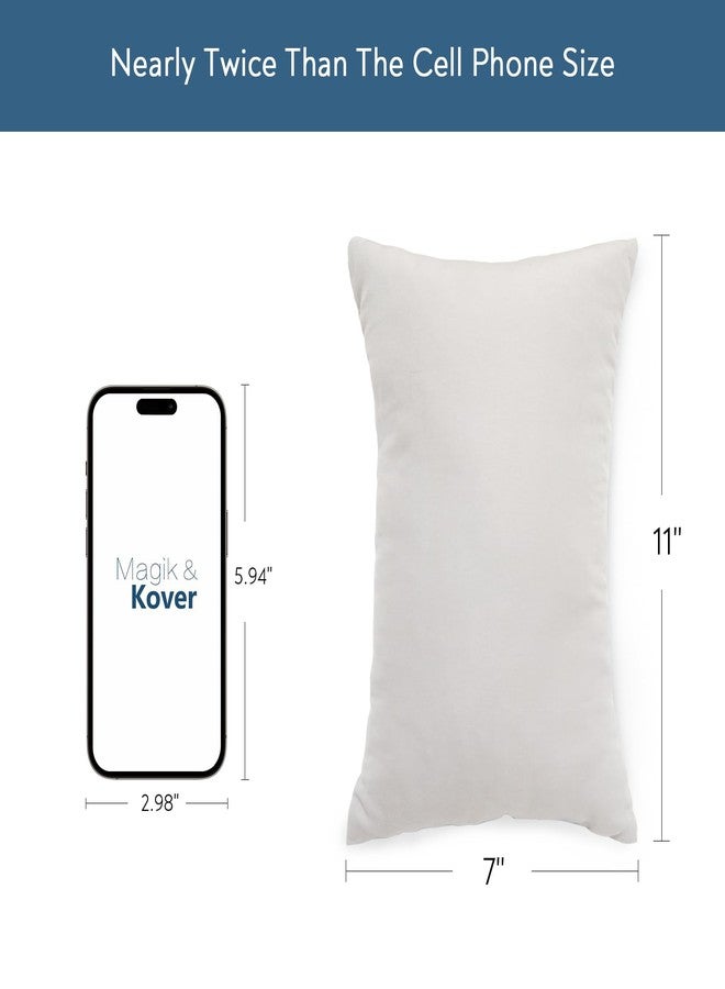 Magik & Kover وسادة صغيرة وسادة ميني للسفر 2 عبوة، 11" × 7" وسادات صغيرة مع بطاقة اسم، للسفر والنوم، مستطيلة صغيرة للرقبة، أسفل الظهر، الظهر، للكلاب الأليفة، رمادي - Image 3