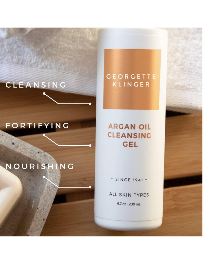 GEORGETTE KLINGER - Georgette Klinger Argan Oil Cleansing Gel - Nourishing, Moisturizing, Antioxidant-Rich, With Deeply Healing Argan, Olive, And Bergamot Dissolve Existing Oils And Wash Away Dirt, Makeup - 6.7 oz - Image 1