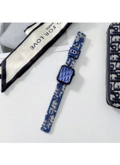 Generic Trendy Watch Band Canva Genuine Leather Strap Premium Quality Design For Se876543 New Model Fashionable Wristband 20MM DEEP BLUE 