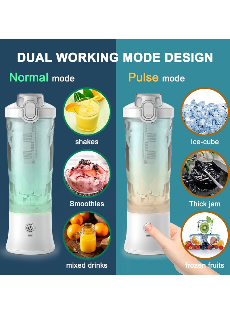 أسيف خلاط محمول، خلاط شخصي للاهتزاز والانزلاق، خلاط ميني قابل لإعادة الشحن، سعة 21 أونصة، مع غطاء للسفر للاستخدام المنزلي/المطبخ/الصالة الرياضية - Image 3