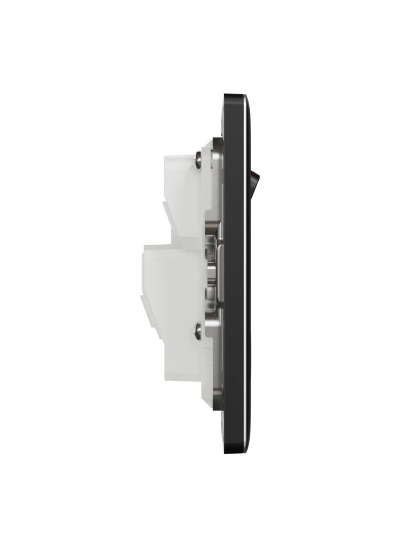 Schneider Electric Switched socket, Unica X, 13A, 250V, 1 gang, jet black - NUX15_JB - Image 3
