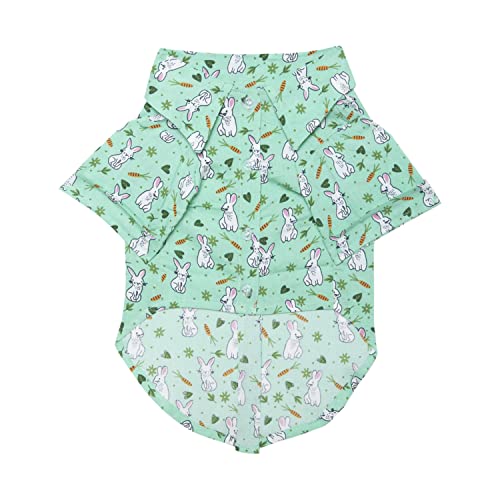 Lulala Dog Shirt Pet Daily Clothes Puppy Sweatshirt Dog Pullover Pet Summer Shirts Breathable T-Shirt Polo Bunny Print Doggie Short Sleeve Summer Beach Cool Pet Apparel for Pets (Pista,16Inch) - Image 1