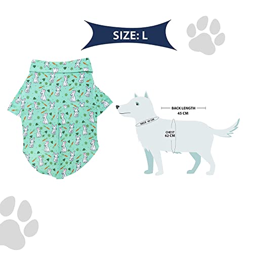 Lulala Dog Shirt Pet Daily Clothes Puppy Sweatshirt Dog Pullover Pet Summer Shirts Breathable T-Shirt Polo Bunny Print Doggie Short Sleeve Summer Beach Cool Pet Apparel for Pets (Pista,16Inch) - Image 5