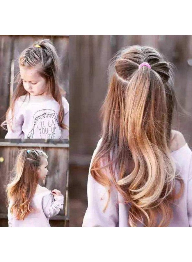 SUN Ring SUNRING Mini Hair Rubber Bands Colored Elastic Cotton Stretch Hair Ties Ponytail Holder Hair Accessories For Baby Girls. (Pack of 100, Light Multicolor) - Image 5