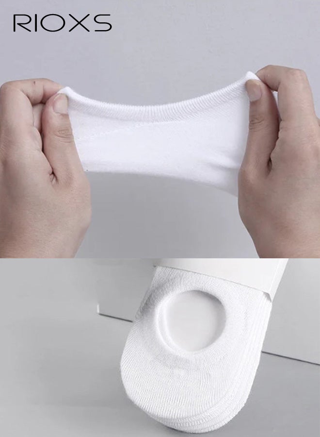 ريوكس ٥ أزواج من الجوارب الرجالية غير الظاهرة، جوارب رياضية غير مرئية منخفضة القطع، مريحة وغير قابلة للانزلاق، جوارب رياضية قصيرة ناعمة قابلة للتنفس، غير مرئية، مناسبة للجري الرياضي والسفر، لونها أبيض. - Image 4