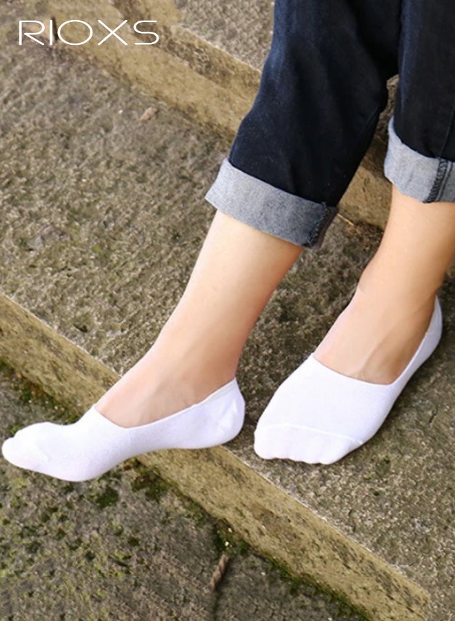 ريوكس ٥ أزواج من الجوارب الرجالية غير الظاهرة، جوارب رياضية غير مرئية منخفضة القطع، مريحة وغير قابلة للانزلاق، جوارب رياضية قصيرة ناعمة قابلة للتنفس، غير مرئية، مناسبة للجري الرياضي والسفر، لونها أبيض. - Image 2