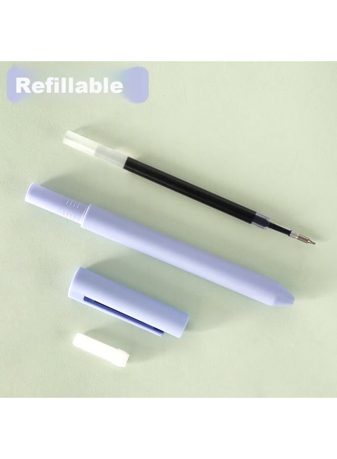 Snowhite Gel Pen, Colorful High-End Rotating Refill, Aesthetically Pleasing Non-Click Morandi Signature Pen, 0.5Mm Needle Tip, Exam Pen, 6 Pens/Box, G-601 Early Summer - Image 1