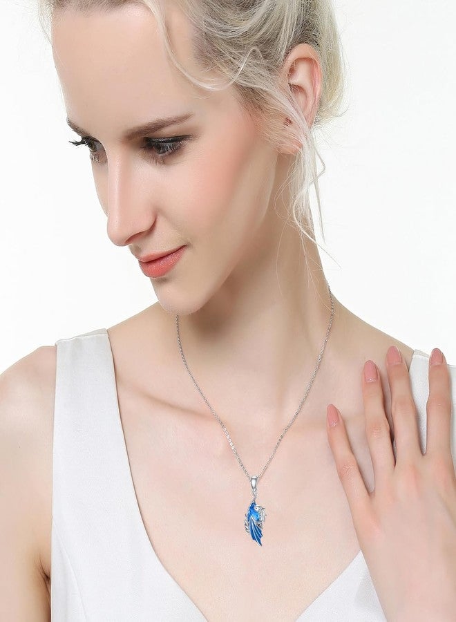 LONAGO Dragon Birthstone Necklace Wyvern Dragon Pendant Necklace Gift for Women (December - Blue Topaz) - Image 4
