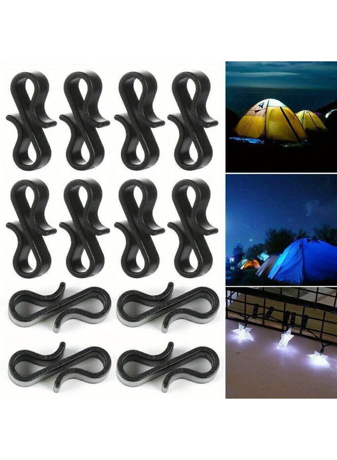 100pcs Heavy Duty Black Plastic S Hooks for Hanging Christmas Lights Gutters Outdoor Decorations - Image 3