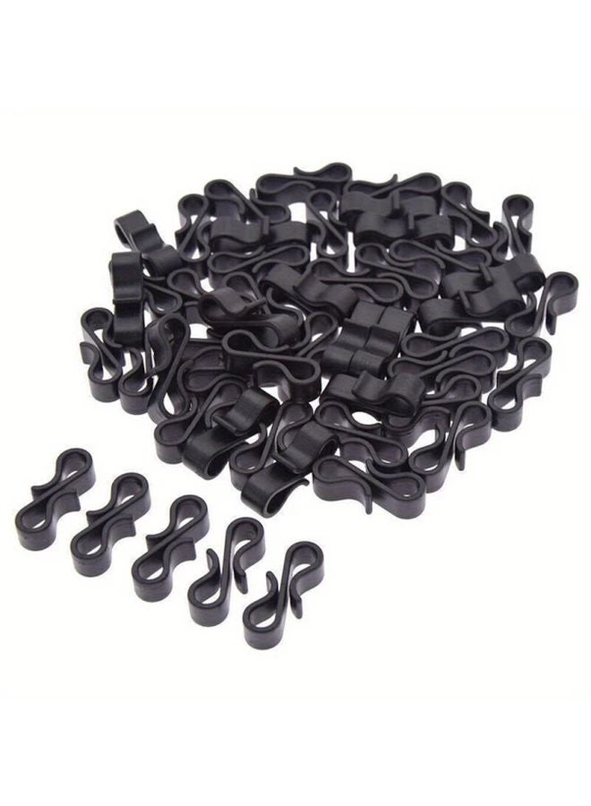 100pcs Heavy Duty Black Plastic S Hooks for Hanging Christmas Lights Gutters Outdoor Decorations - Image 4