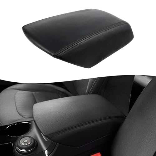 KBH Front Center Console Armrest Cover Replacement for Ford Explorer 2011-2019, Vinyl Leather Arm Rest Skin Upholstery, Anti-Scratch, Black (Leather Part Only) - Image 1