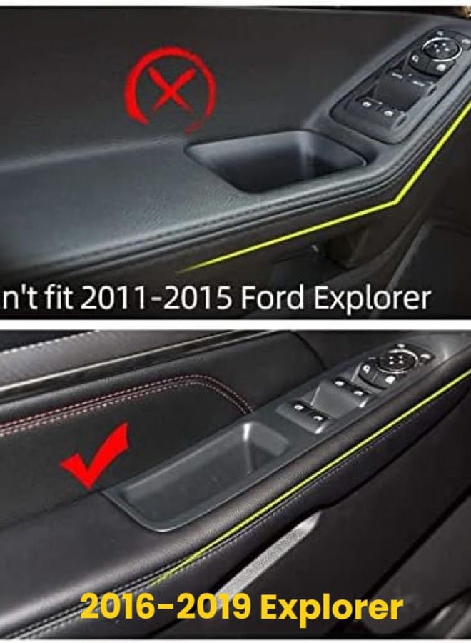 Vesul Front Row Door Side Storage Box Fit for Ford Explorer 2016 2017 2018 2019 Armrest Phone Container Door Organizer Handle Pocket ABS Tray Insert Glove Pallet - Image 2
