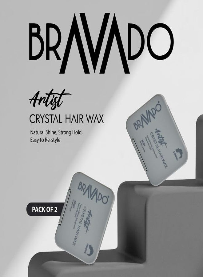 برافادو شمع تصفيف الشعر القوي للرجال من برافادو 75 غرام (عبوتان) | تثبيت قوي، لمسة نهائية غير لامعة | تصفيف احترافي يدوم طويلاً | غير دهني وسهل الغسل - Image 2
