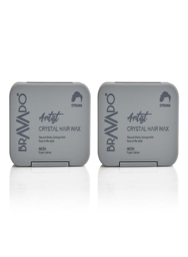 برافادو شمع تصفيف الشعر القوي للرجال من برافادو 75 غرام (عبوتان) | تثبيت قوي، لمسة نهائية غير لامعة | تصفيف احترافي يدوم طويلاً | غير دهني وسهل الغسل - Image 1