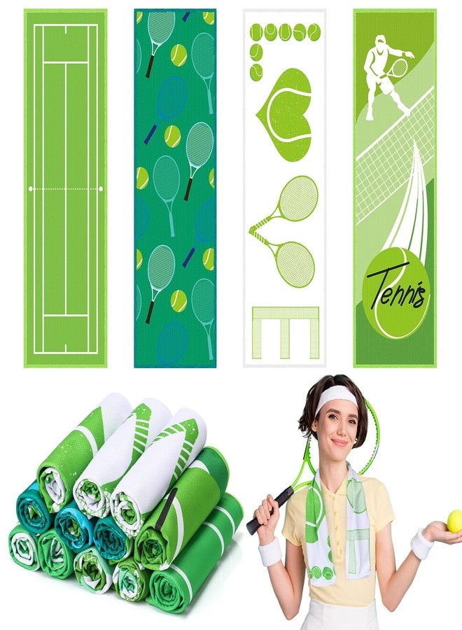 FuWeave 12 Pack Soft Tennis Cooling Towel Bulk Ice Towel Sweat Towels in Multi Prints Bright Colors 40 x 12 Inch for Gym Rags Tennis Summer Gifts for Biking Hiking Running Sports Yoga Golf Workout - Image 1
