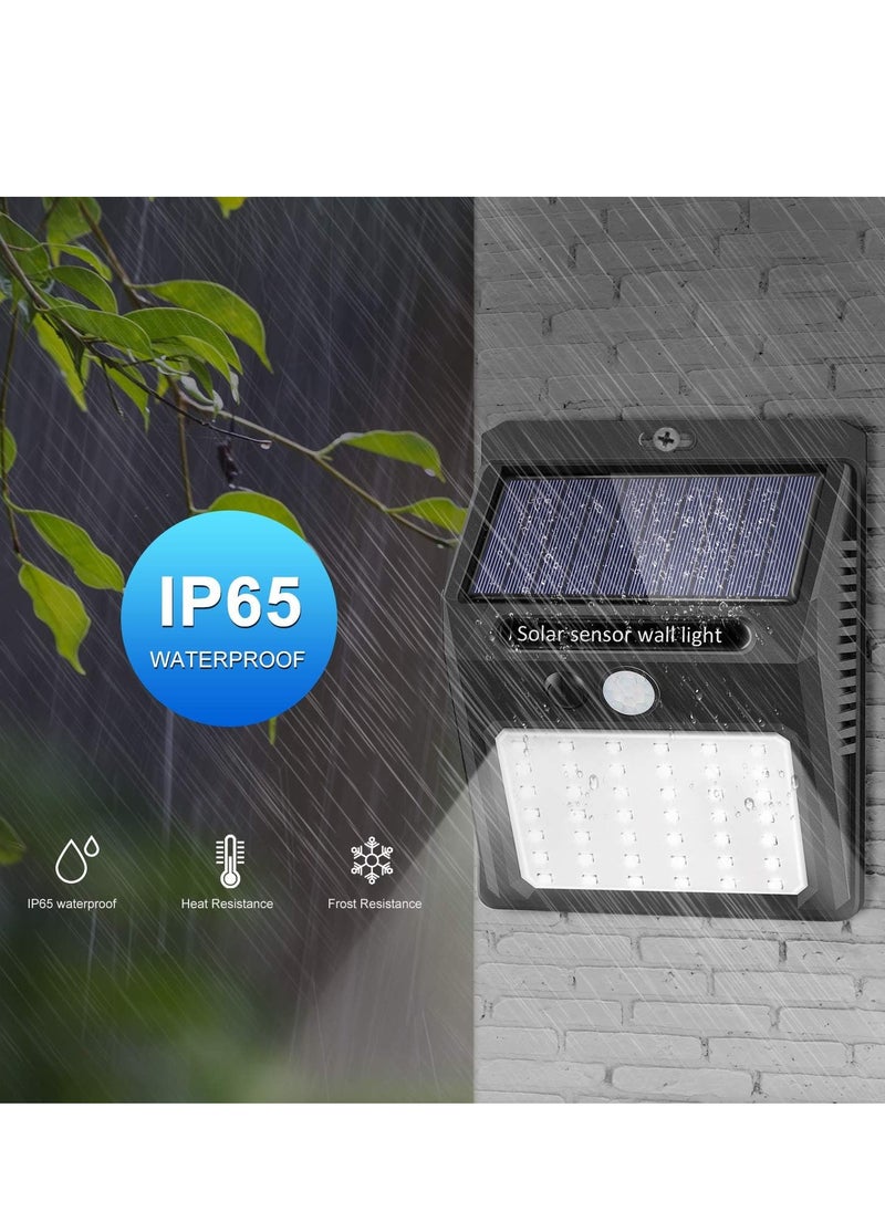 JAJEEK - Solar Powered Outdoor Lights [6 Pack] – Wireless Motion Sensor, 42 LEDs, IP65 Waterproof & Dustproof, 3 Adjustable Modes for Garden, Fence, Patio, Garage, Energy Efficient Security Lighting - Image 1