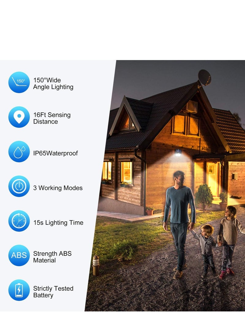 JAJEEK - Solar Powered Outdoor Lights [6 Pack] – Wireless Motion Sensor, 42 LEDs, IP65 Waterproof & Dustproof, 3 Adjustable Modes for Garden, Fence, Patio, Garage, Energy Efficient Security Lighting - Image 1