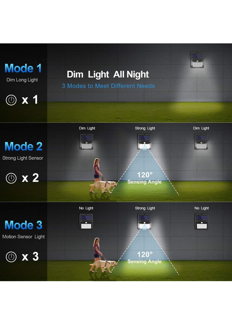 JAJEEK - Solar Powered Outdoor Lights [6 Pack] – Wireless Motion Sensor, 42 LEDs, IP65 Waterproof & Dustproof, 3 Adjustable Modes for Garden, Fence, Patio, Garage, Energy Efficient Security Lighting - Image 1