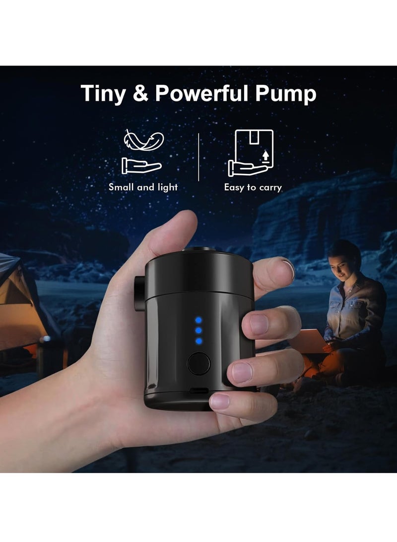 GUDOO Portable Electric Air Pump for Inflatables, Rechargeable Battery Air Pump for Airbed 2-in-1 Portable Mini Vacuum Pump with 4 Air Nozzles and Storage Bag for Air Mattress, Pool - Image 5